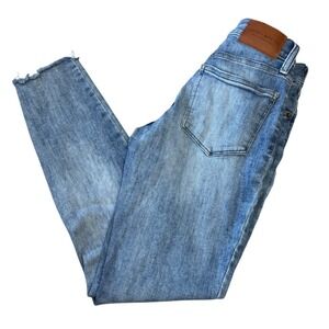 Lucky Brand Ankle Skinny Jeans Distressed Raw Hem Light Wash Denim Size 2/26